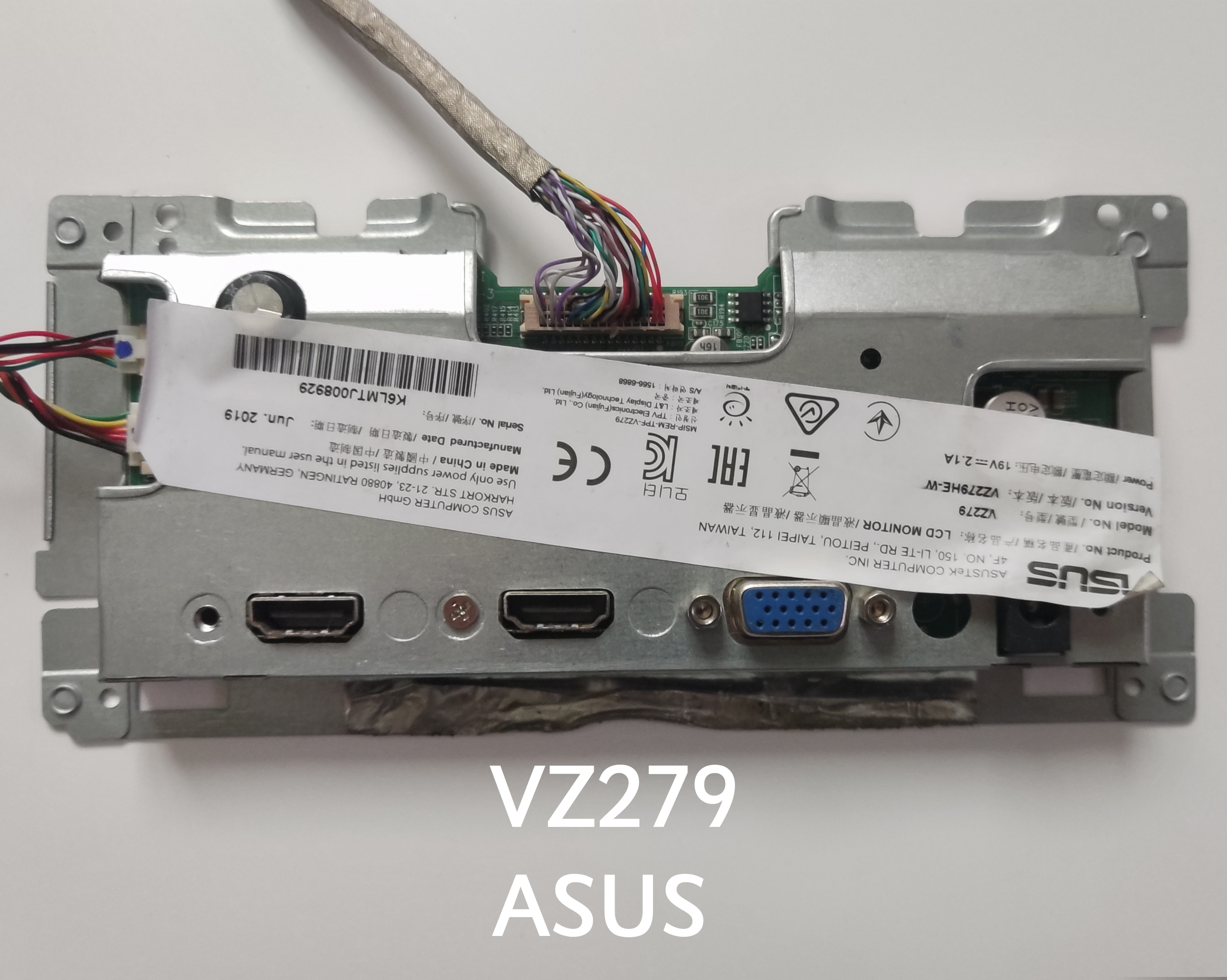برد کامل مانیتور  ال ای دی ایسوس مدل VZ279